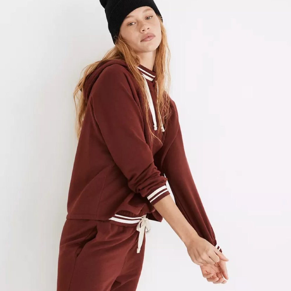 MWL SUPERBRUSHED EASYGOING HOODIE SWEATSHIRT: STRIPED-TRIM EDITION